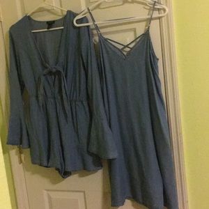 Rue21 Denim Romper and Dress Bundle